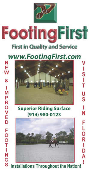 Advertising verticle banner deisgned for Footing First, LLC at the 2009  National Horse Show in NY